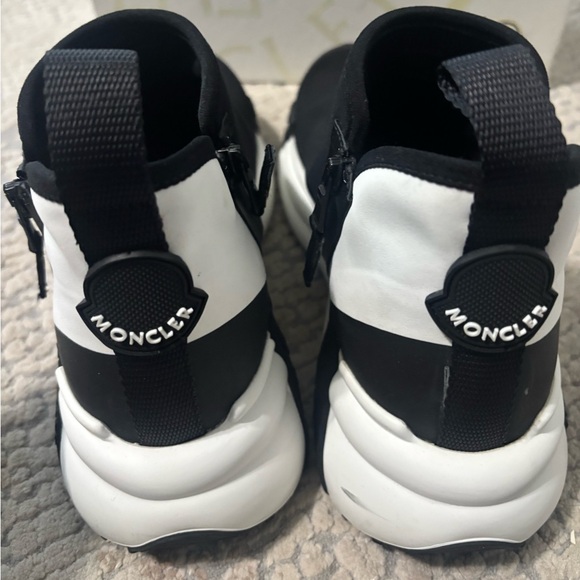 NWT Moncler Black and White Sneakers compassor zip womens size 40 - Picture 2 of 7